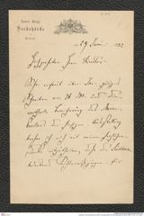 Nachlass Franz Steindachner, Brief von August Alber an Franz Steindachner (29.06.1882), Inv.Nr. 5.01, Seite 1